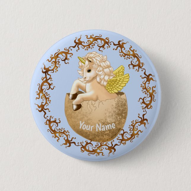 Bóton Redondo 5.08cm Pino do recém-nascido Baby Unicorn (Frente)