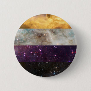 Bóton Redondo 5.08cm pino Não-binário da bandeira da nebulosa