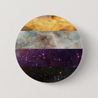 Bóton Redondo 5.08cm pino Não-binário da bandeira da nebulosa