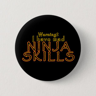 Bóton Redondo 5.08cm Pinos e botões de Piada Ninja engraçados