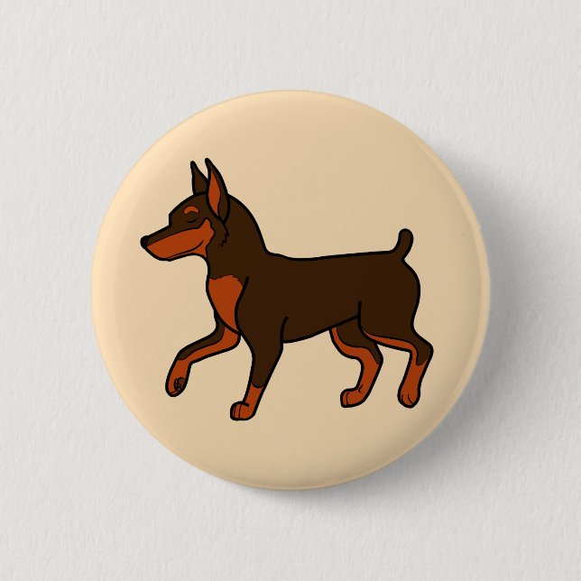 Bóton Redondo 5.08cm Pinscher diminuto do chocolate (Frente)