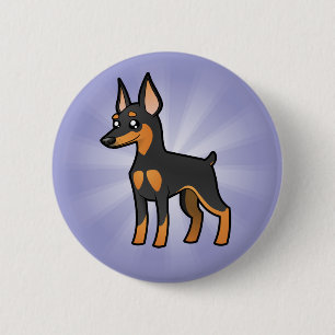 Bóton Redondo 5.08cm Pinscher diminuto dos desenhos animados/Manchester