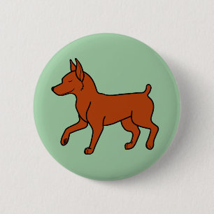 Bóton Redondo 5.08cm Pinscher diminuto vermelho