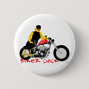 Bóton Redondo 5.08cm PINTINHO BIKER sentado em sua moto