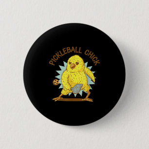 Bóton Redondo 5.08cm Pintinho De Pickleball Engraçado Cota Galinha Com