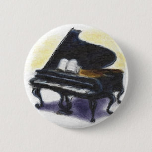 Bóton Redondo 5.08cm Pintura a óleo: Meu piano