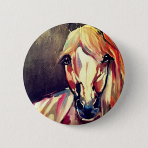 Bóton Redondo 5.08cm Pintura abstrata do cavalo