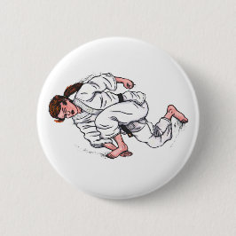 Bóton Redondo 5.08cm pintura aquosa carateira saltando e kicki