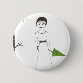 Bóton Redondo 5.08cm Pintura assustador do arroz de Jane Austen