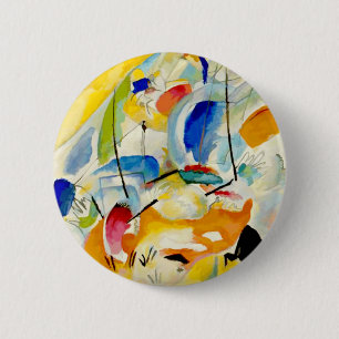 Bóton Redondo 5.08cm Pintura da Batalha do Mar de Kandinsky em 1913