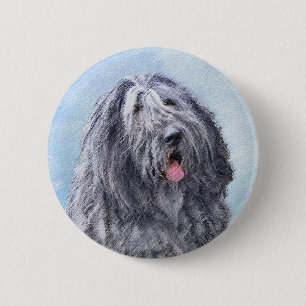 Bóton Redondo 5.08cm Pintura de Bergamasco para Sheepdog - Cão Origina