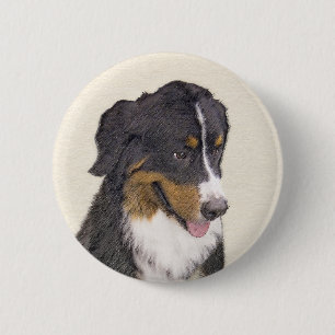 Bóton Redondo 5.08cm Pintura de Cachorro de Montanha Bernese - Arte Ori