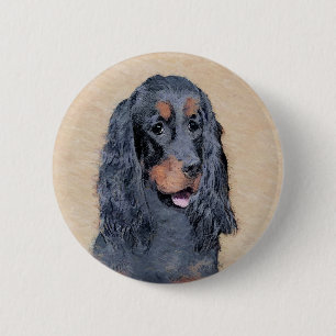 Bóton Redondo 5.08cm Pintura de Gordon Setter - Arte de Cachorro Origin