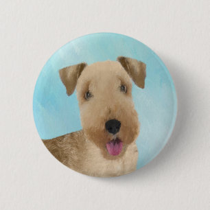 Bóton Redondo 5.08cm Pintura de Lakeland Terrier - Arte de Cachorro Ori