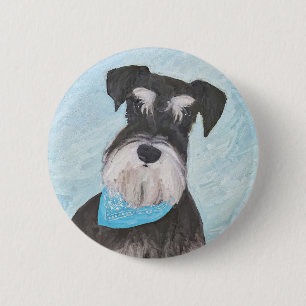 Bóton Redondo 5.08cm Pintura de Schnauzer (Miniatura) - Cachorro Origin