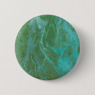 Bóton Redondo 5.08cm Pintura em acrílico verde e azul A arte Abstrato