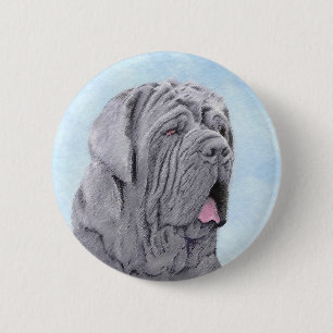Bóton Redondo 5.08cm Pintura Mastiff Neopolita - Arte Canina Original