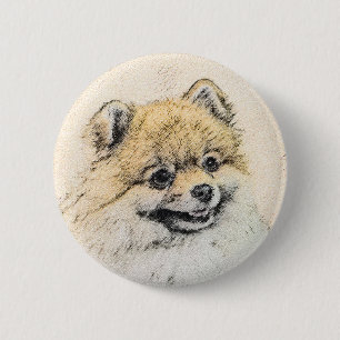 Bóton Redondo 5.08cm Pintura Pomeraniana (Laranja) - Arte Canina Origin