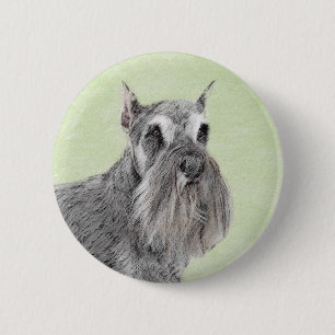 Bóton Redondo 5.08cm Pintura Schnauzer (Giant, Standard) - Arte Canina