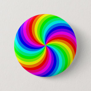 Bóton Redondo 5.08cm Pinwheel brilhante psicadélico do redemoinho do