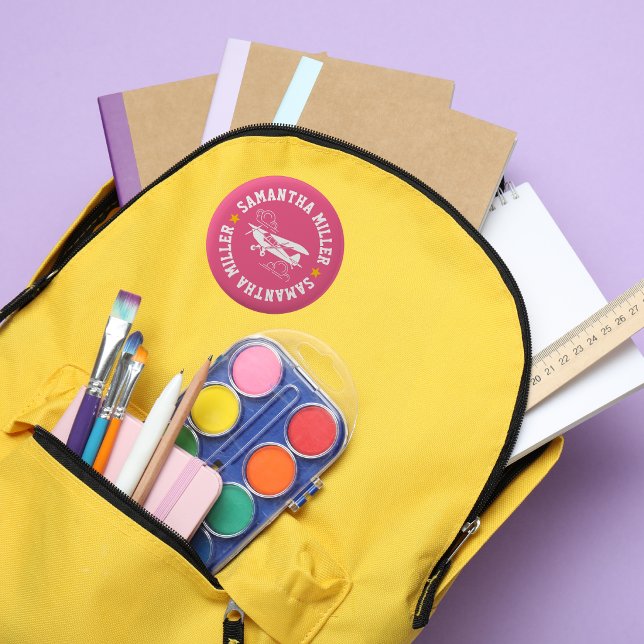 Bóton Redondo 5.08cm Piper Cub Airplane Not Your Co-Pilot Pink Custom (Criador carregado)