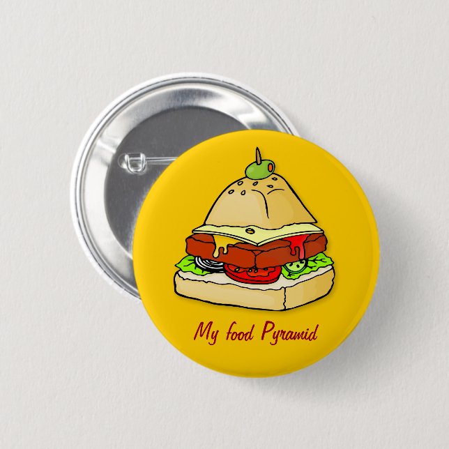 Bóton Redondo 5.08cm Pirâmide Burger (Frente & Verso)