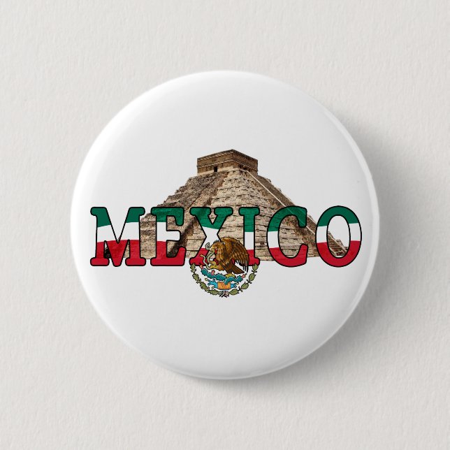 Bóton Redondo 5.08cm Pirâmides do México (Frente)