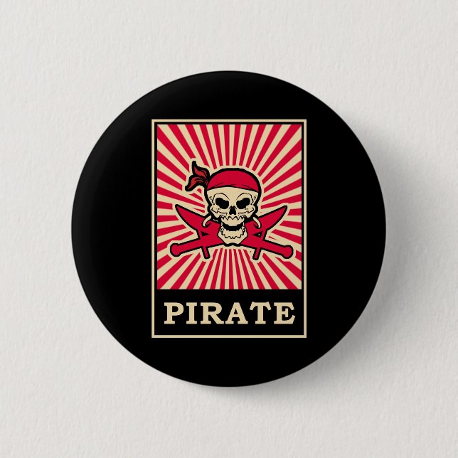 Bóton Redondo 5.08cm Pirata (Frente)