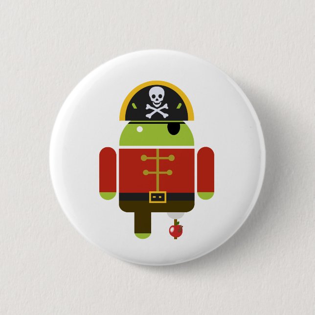 Bóton Redondo 5.08cm Pirata do Android - Andy (Frente)