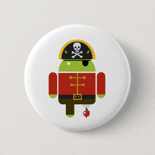 Bóton Redondo 5.08cm Pirata do Android - Andy