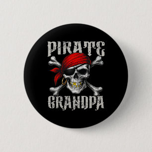 Bóton Redondo 5.08cm Pirata Vovô Jolly Roger Flag E Skull Crossbon
