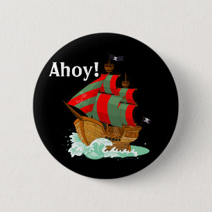 Bóton Redondo 5.08cm Piratas bem-vindos