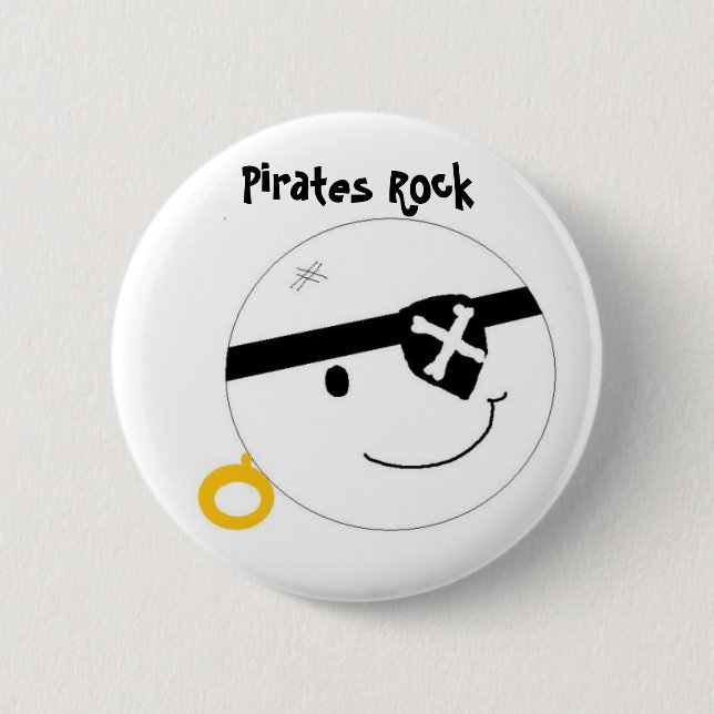 Bóton Redondo 5.08cm Piratas Rock (Frente)
