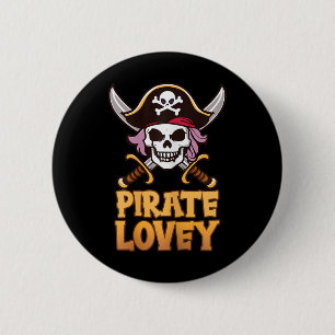 Bóton Redondo 5.08cm Pirate Lovey Engraçado Capitão Correspondente ao C