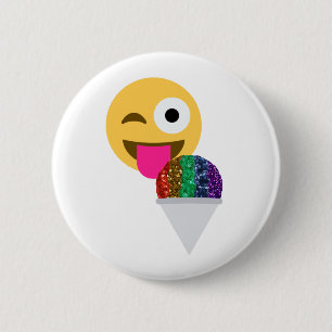 Bóton Redondo 5.08cm piscar os olhos emoji brilhante