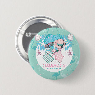 Bóton Redondo 5.08cm Piscina personalizada rosa