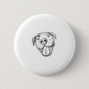 Bóton Redondo 5.08cm pit bull sorridente digital desenhado à mão