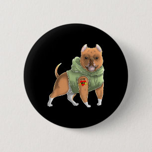 Bóton Redondo 5.08cm Pitbull Eu Amo Mamãe Tatuagem Camiseta de cão Mães