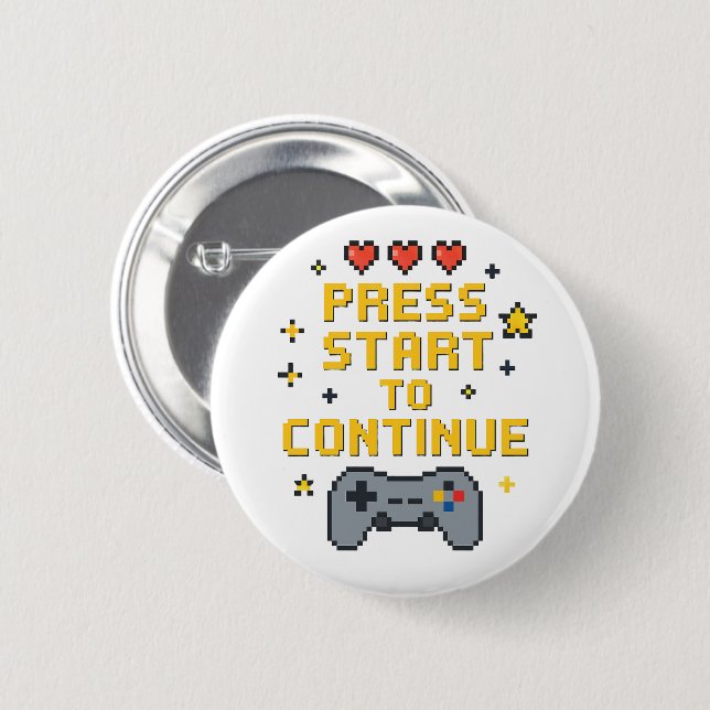 Bóton Redondo 5.08cm Pixel Art Gaming Button (Frente & Verso)