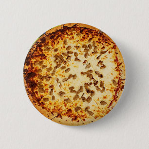 Bóton Redondo 5.08cm Pizza de Queijo e Linguiça