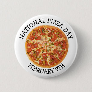 Bóton Redondo 5.08cm Pizza dia botão nacional do feriado do 9 de