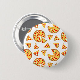 Bóton Redondo 5.08cm Pizza divertida legal e padrão de fatias em branco