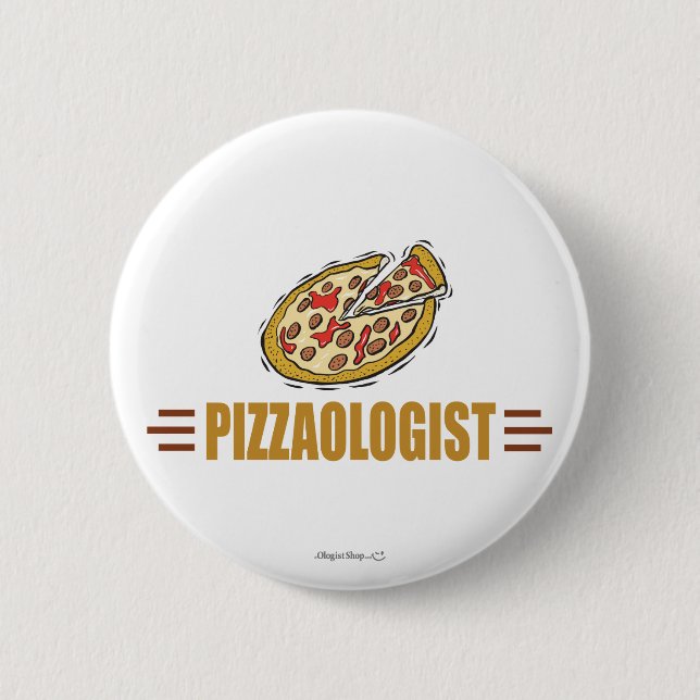 Bóton Redondo 5.08cm Pizza Engraçada (Frente)