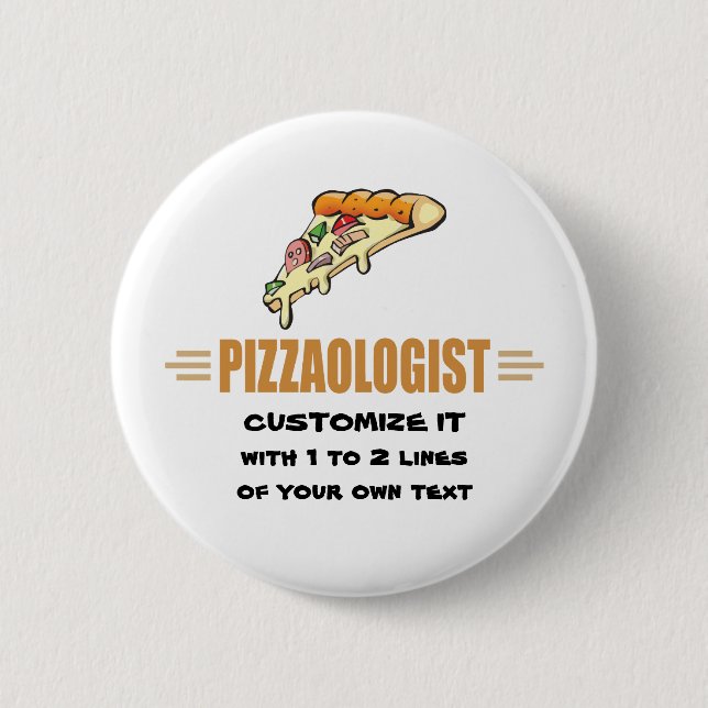 Bóton Redondo 5.08cm Pizza Engraçada (Frente)