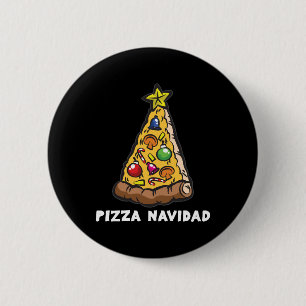 Bóton Redondo 5.08cm PIZZA NAVIDAD - Humor de Árvore de Natal italiano