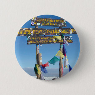 Bóton Redondo 5.08cm Placa indicativa no cume do Kilimanjaro Quênia
