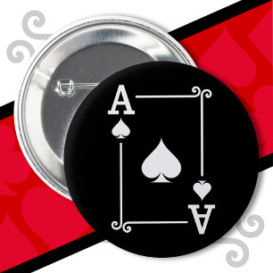 Bóton Redondo 5.08cm Placas De Reprodução Cartão Ace Spades De Costume