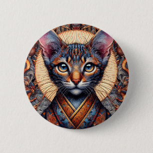 Bóton Redondo 5.08cm Planejador felino de fantasia ornamentado mítico r