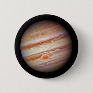 Bóton Redondo 5.08cm PLANET JUPITER ` red spot head on (solar system) ~