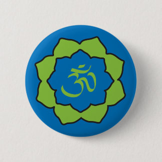 Bóton Redondo 5.08cm Planeta OM azul/verde Lotus do OM